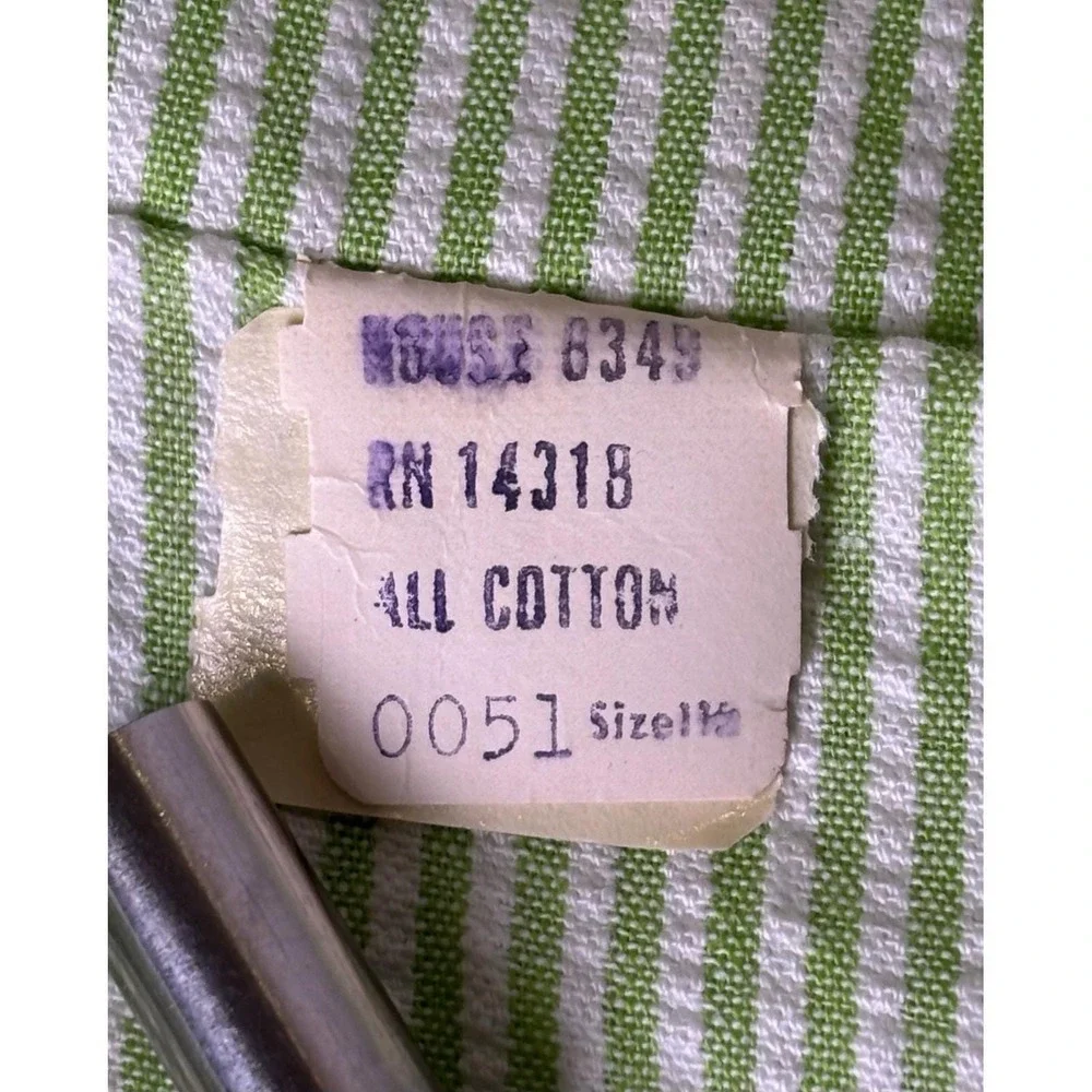 Penney's Seersucker Overalls Kids‎ Size 18M Green White Vintage Anchor Nautical